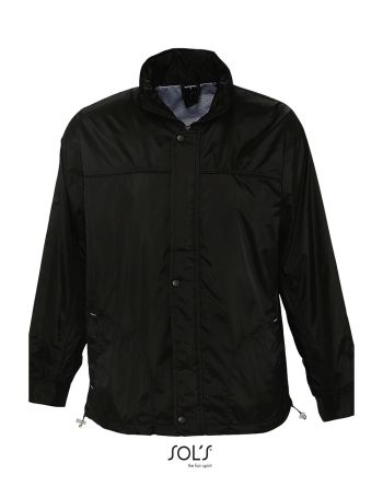 Sol's Mistral Jersey-lined Windbreaker, Black