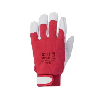 Axon Sheep Grip Leather Working Gloves - Soft Grain Sheepskin & Jersey Cotton