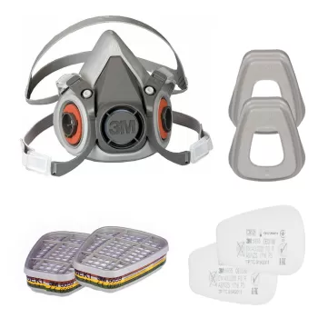 3M™ Kit Αναπνευστικής Προστασίας 6200 ABEK1 P3 R | Μάσκα Μισού Προσώπου με Φίλτρα (4 Τεμαχίων)