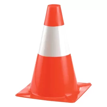 PE-30 Πλαστικός Κώνος Ασφαλείας 30cm Πορτοκαλί με Λευκή Ταινία