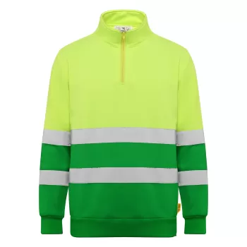 Roly Spica 9301 - High-Visibility Sweatshirt with Half-Zip & Reflective Bands