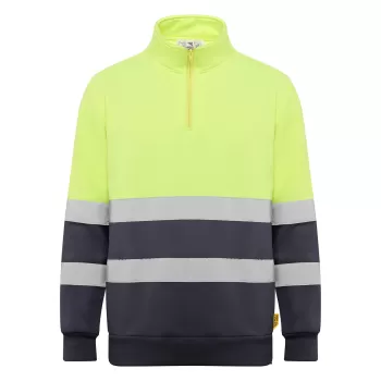 Roly Spica 9301 - High-Visibility Sweatshirt with Half-Zip & Reflective Bands