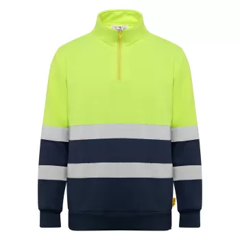 Roly Spica 9301 - High-Visibility Sweatshirt with Half-Zip & Reflective Bands