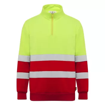 Roly Spica 9301 - High-Visibility Sweatshirt with Half-Zip & Reflective Bands