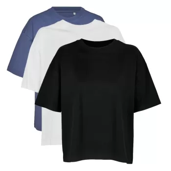 Πακέτο 3 Γυναικεία Oversized T-Shirt, Sol's Boxy | Οργανικό Βαμβάκι | Μαύρο, Λευκό, Navy