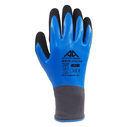 Active Gear Γάντια Εργασίας Grip G3251-G3250-G3249-G3248 με Διπλή Επικάλυψη Νιτριλίου