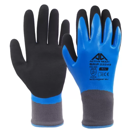 Active Gear Γάντια Εργασίας Grip G3251-G3250-G3249-G3248 με Διπλή Επικάλυψη Νιτριλίου