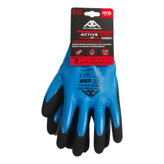 Active Gear Γάντια Εργασίας Grip G3251-G3250-G3249-G3248 με Διπλή Επικάλυψη Νιτριλίου