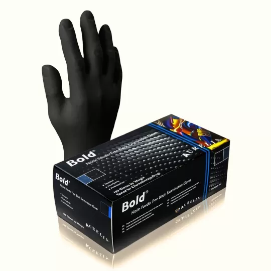 Aurelia® Bold – Premium Black Disposable Nitrile Gloves