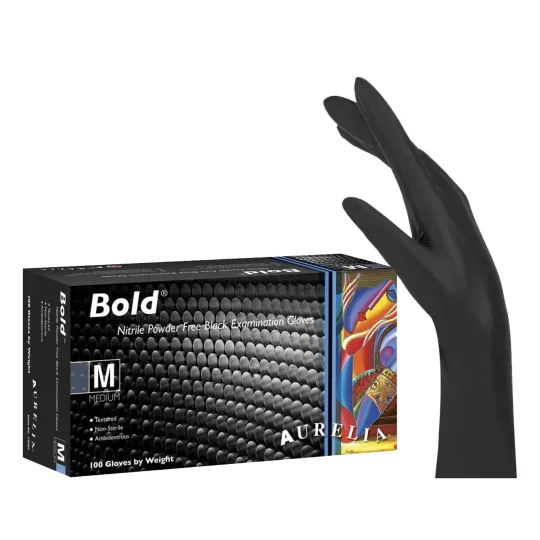 Aurelia® Bold – Premium Black Disposable Nitrile Gloves