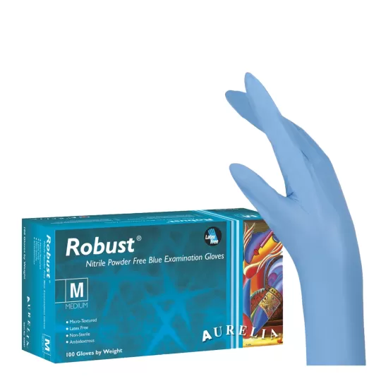Aurelia® Robust Disposable Nitrile Gloves, Blue
