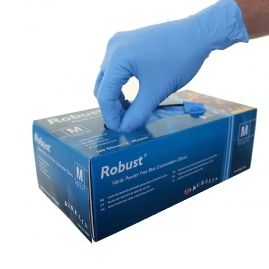 Aurelia® Robust Disposable Nitrile Gloves, Blue