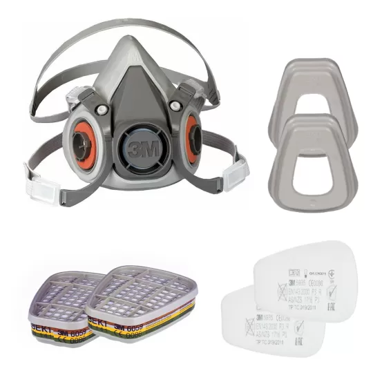 3M™ Kit Αναπνευστικής Προστασίας 6200 ABEK1 P3 R | Μάσκα Μισού Προσώπου με Φίλτρα (4 Τεμαχίων)