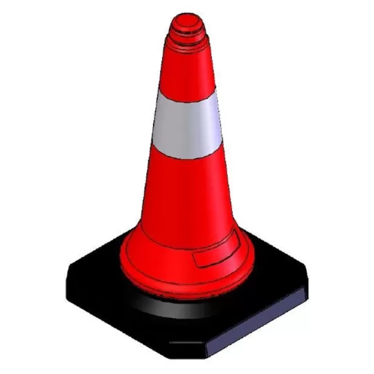 Plastic Traffic Cone 50cm with Heavy Rubber Base PARK-DH-PE-1