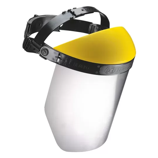 Antishock Face Shield - Polycarbonate Transparent Visor with Ratchet Adjustment