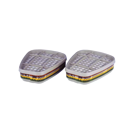 Φίλτρα 3M™ 6059 ABEK1 (2 τμχ) για Μάσκες Σειράς 6000 - Προστασία από Χημικά & Αμμωνία