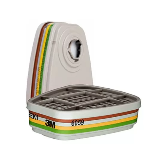 Φίλτρα 3M™ 6059 ABEK1 (2 τμχ) για Μάσκες Σειράς 6000 - Προστασία από Χημικά & Αμμωνία