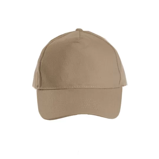 About Basics 5-Panel Brushed Cotton Baseball Cap - Heavyweight 250g/m² with Metal Buckle