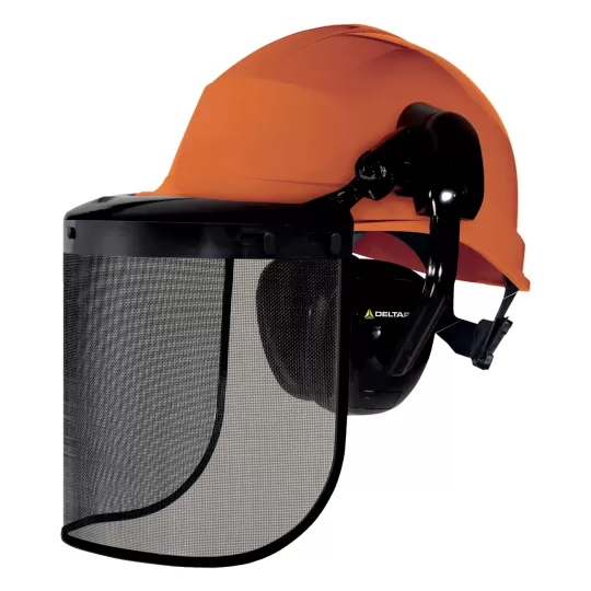 Delta Plus FORESTIER 3 - Forestry Protection Helmet Set with Ear Muffs & Mesh Visor