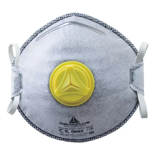 Delta Plus M1200VW P2 Particle Mask with Valve & Activated Carbon – Protection from Dust and Odors
