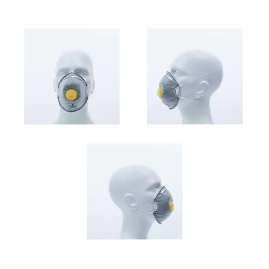 Delta Plus M1200VW P2 Particle Mask with Valve & Activated Carbon – Protection from Dust and Odors