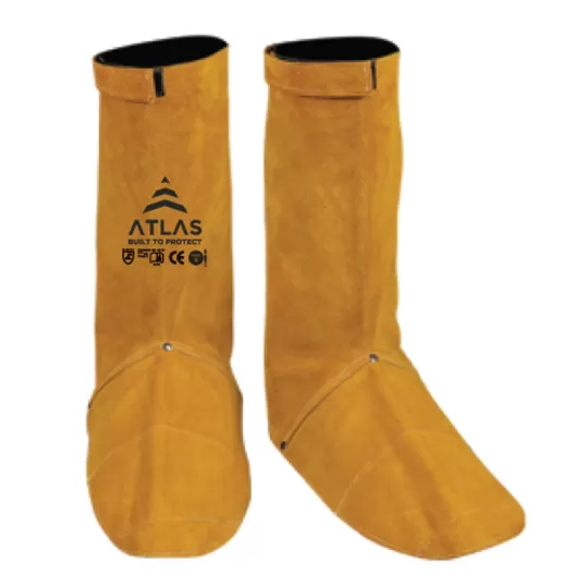 Atlas Leather Welding Spats - Protective Shoe Covers with Velcro Closure