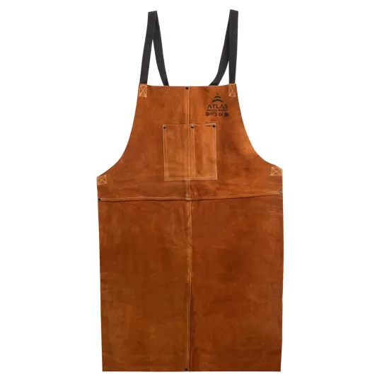 Atlas Pro Leather Welding Apron 70x100cm - Fire & Oil Resistant Cowhide