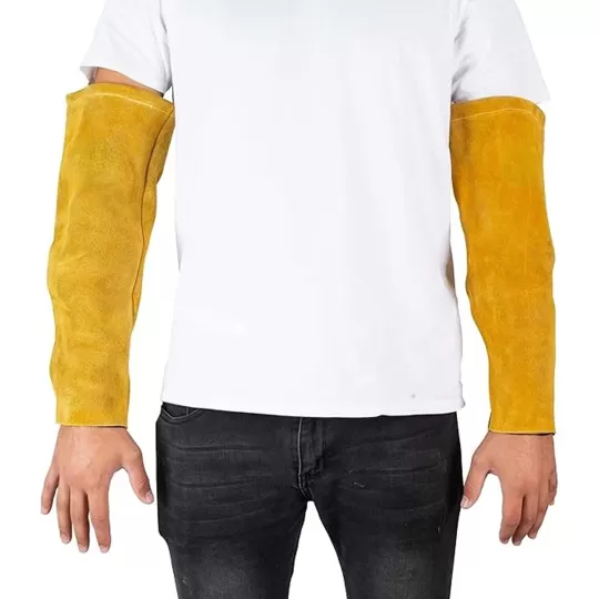 Atlas Leather Welding Sleeves - Fire-Resistant Cowhide & Kevlar Stitched