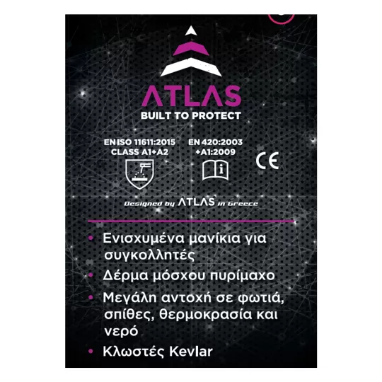 Atlas Leather Welding Sleeves - Fire-Resistant Cowhide & Kevlar Stitched