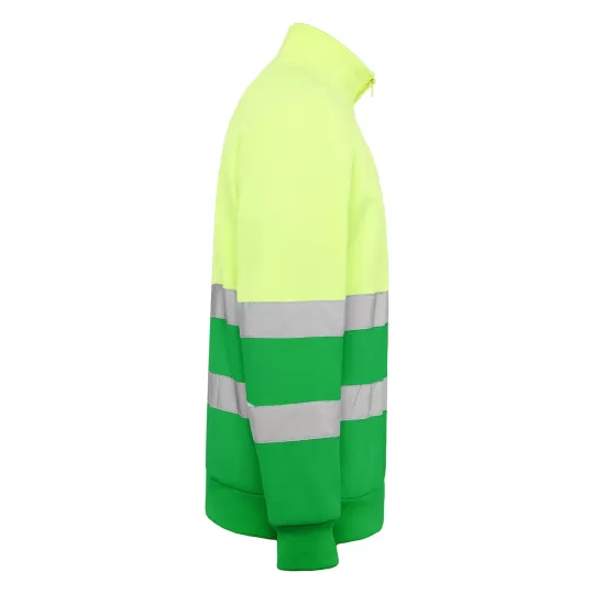 Roly Spica 9301 - High-Visibility Sweatshirt with Half-Zip & Reflective Bands