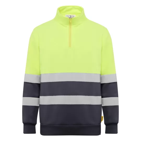 Roly Spica 9301 - High-Visibility Sweatshirt with Half-Zip & Reflective Bands