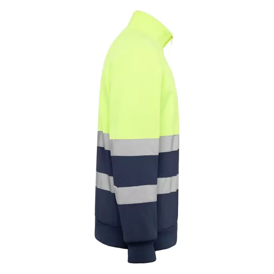 Roly Spica 9301 - High-Visibility Sweatshirt with Half-Zip & Reflective Bands