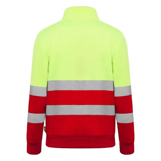 Roly Spica 9301 - High-Visibility Sweatshirt with Half-Zip & Reflective Bands