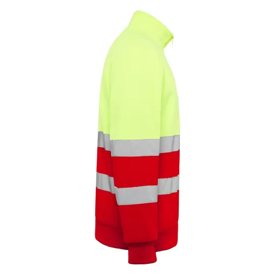 Roly Spica 9301 - High-Visibility Sweatshirt with Half-Zip & Reflective Bands
