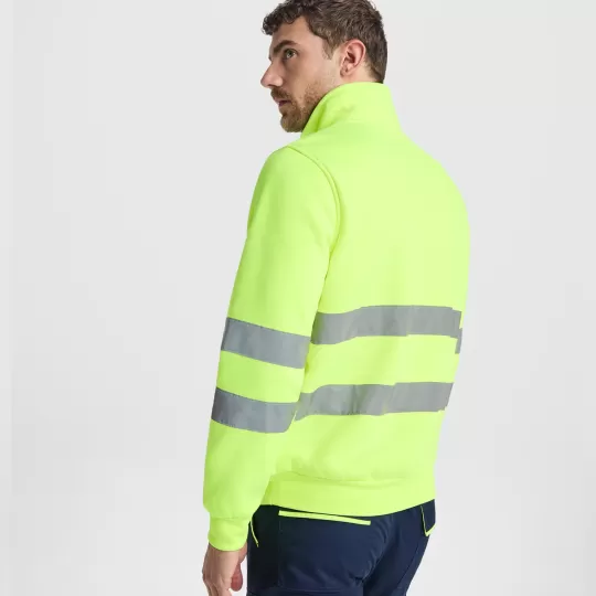 Roly Spica 9301 - High-Visibility Sweatshirt with Half-Zip & Reflective Bands
