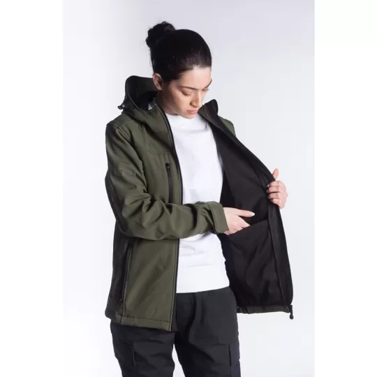 Fageo Μπουφάν Softshell 00523 Με Κουκούλα  & Microfleece - Αντιανεμικό 300gr/m²