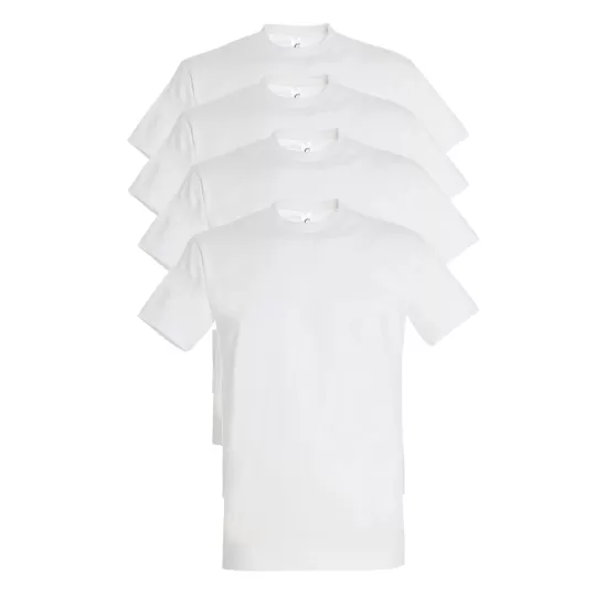 Πακέτο 4 T-Shirt Sol's Imperial - Λευκό