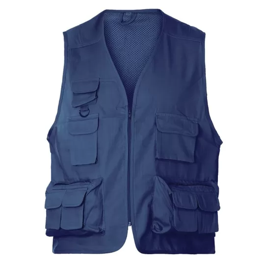 About Basics Rise 00108 Reporter Vest - Multi-Pocket with Mesh Lining