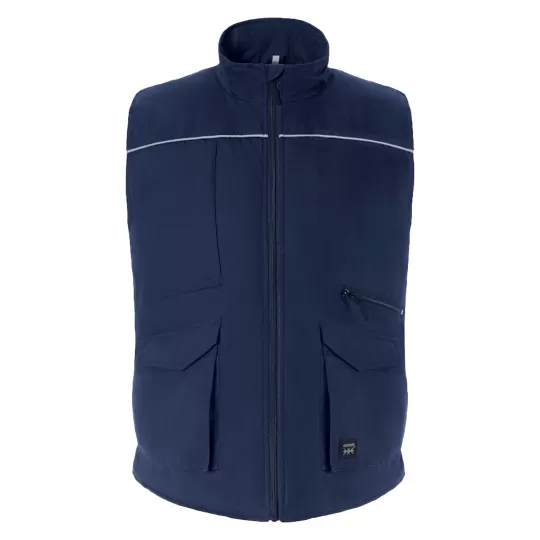Axon Annecy Work Vest - Windproof Multi-Pocket Bodywarmer with Reflective Trim