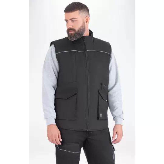 Axon Annecy Work Vest - Windproof Multi-Pocket Bodywarmer with Reflective Trim