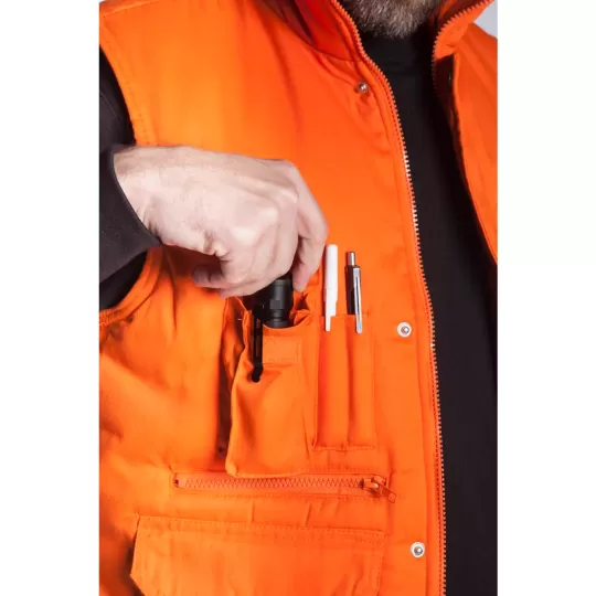 Fageo 00060 Padded Work Vest - Multi-Pocket Canvas Bodywarmer