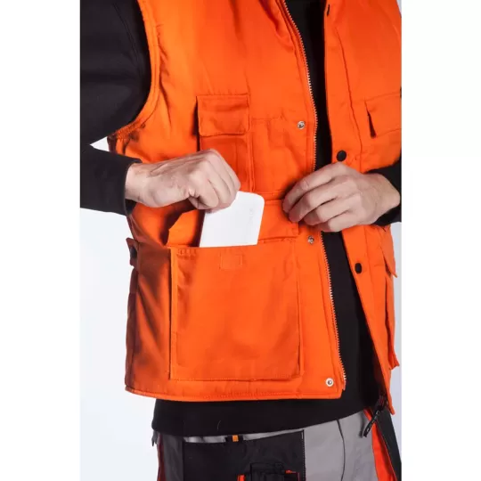 Fageo 00060 Padded Work Vest - Multi-Pocket Canvas Bodywarmer