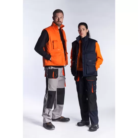 Fageo 00060 Padded Work Vest - Multi-Pocket Canvas Bodywarmer