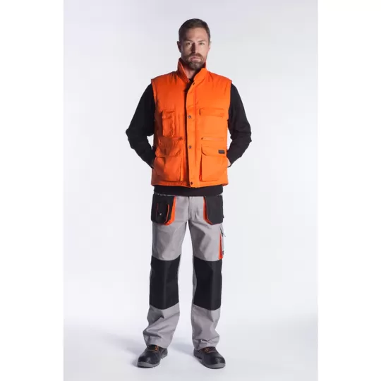 Fageo 00060 Padded Work Vest - Multi-Pocket Canvas Bodywarmer