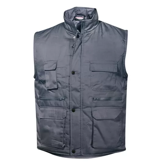 Fageo 00060 Padded Work Vest - Multi-Pocket Canvas Bodywarmer
