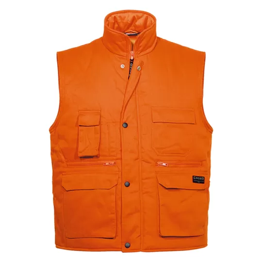 Fageo 00060 Padded Work Vest - Multi-Pocket Canvas Bodywarmer